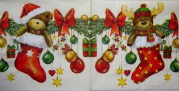 061 Bären Weihnachten - 3-lagig (rot) - Atelier